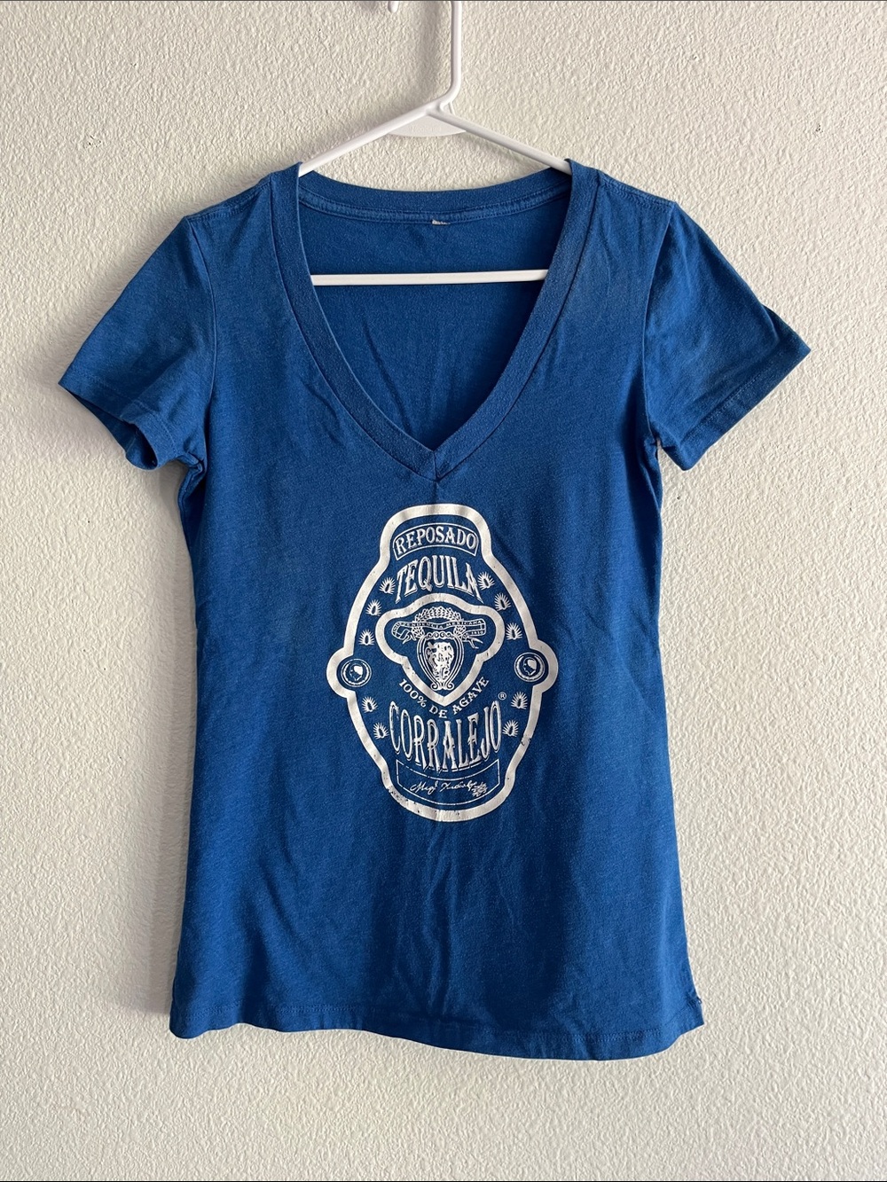 Corral Royal Blue V-Neck Tequila Logo Tee
